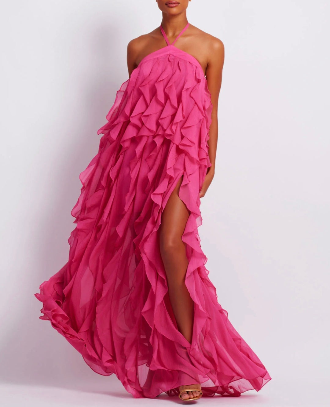 Hot pink chiffon best sale