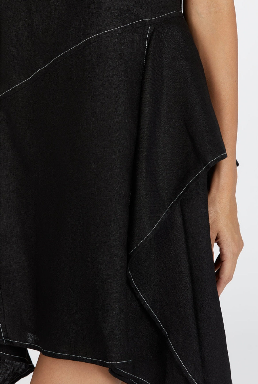 Black Linen Dress | Asymmetric Dress | Linen Dress | Linen Clothing |
