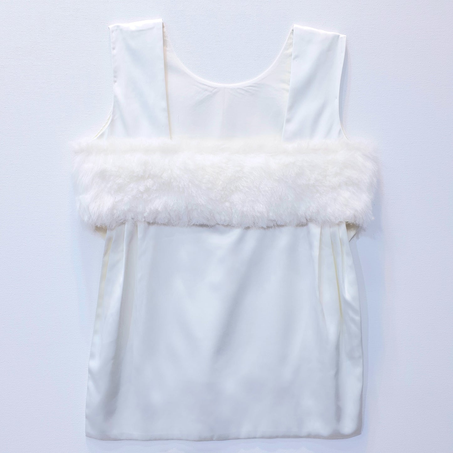 Asymmetric Crop Top with Fur