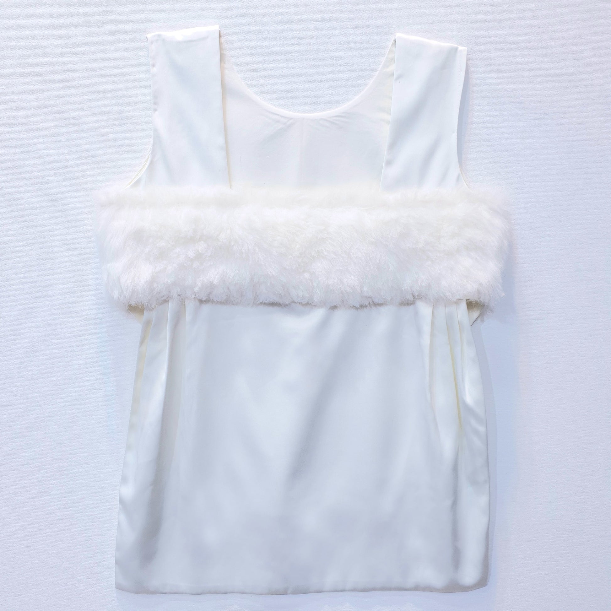 Asymmetric Crop Top with Fur