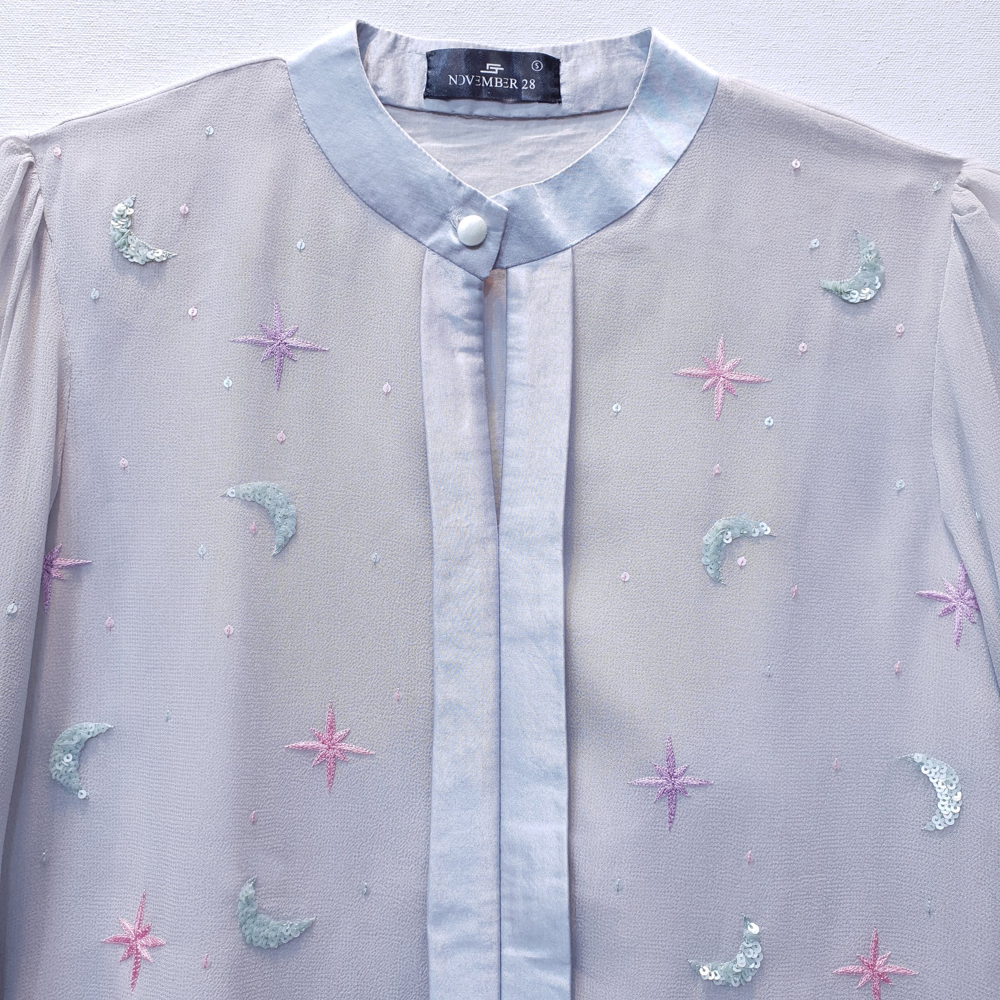 Shirt with Hand Embroidered Stars and Moon