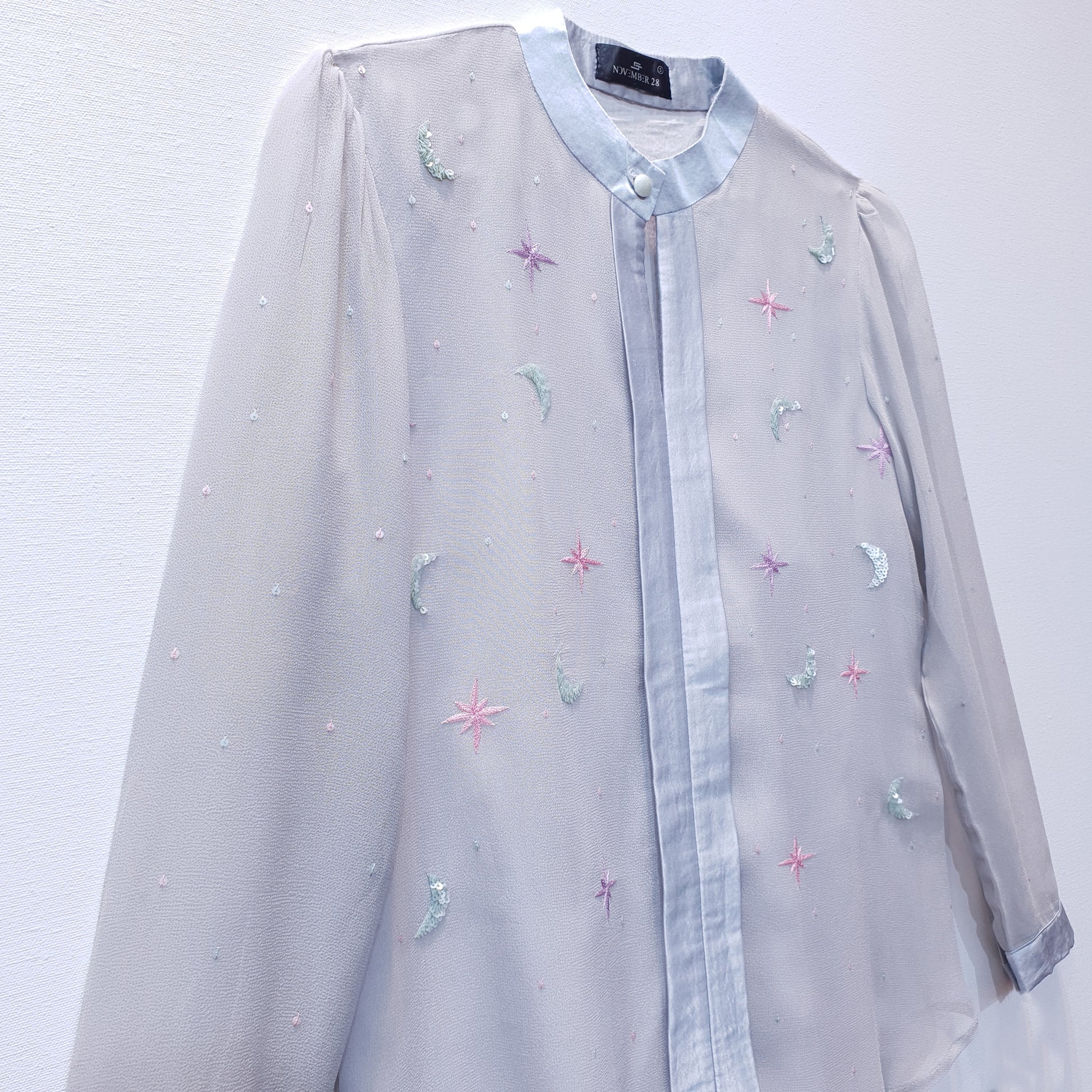 Shirt with Hand Embroidered Stars and Moon