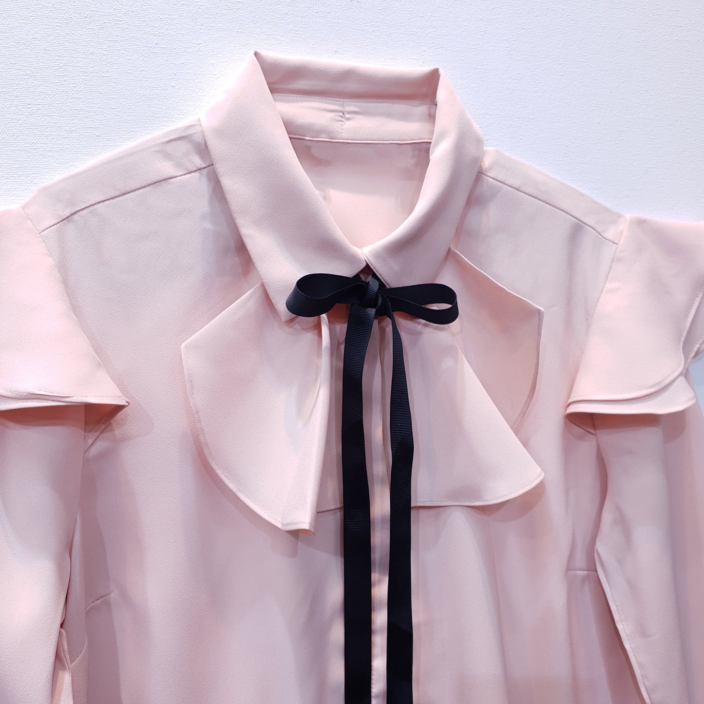 Shirt with Frills and Tie-up