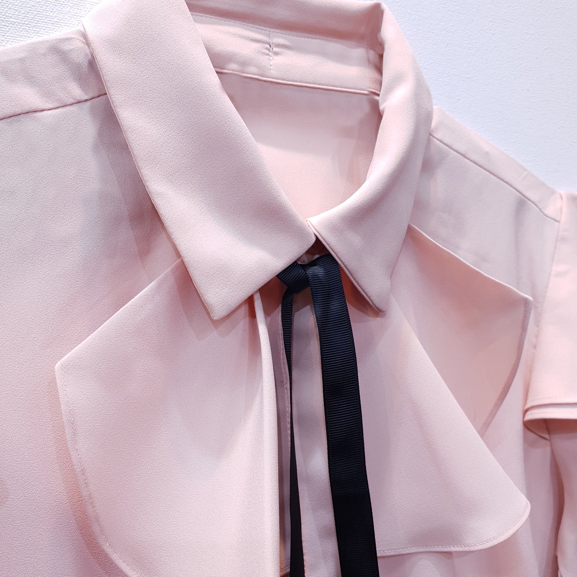 Shirt with Frills and Tie-up