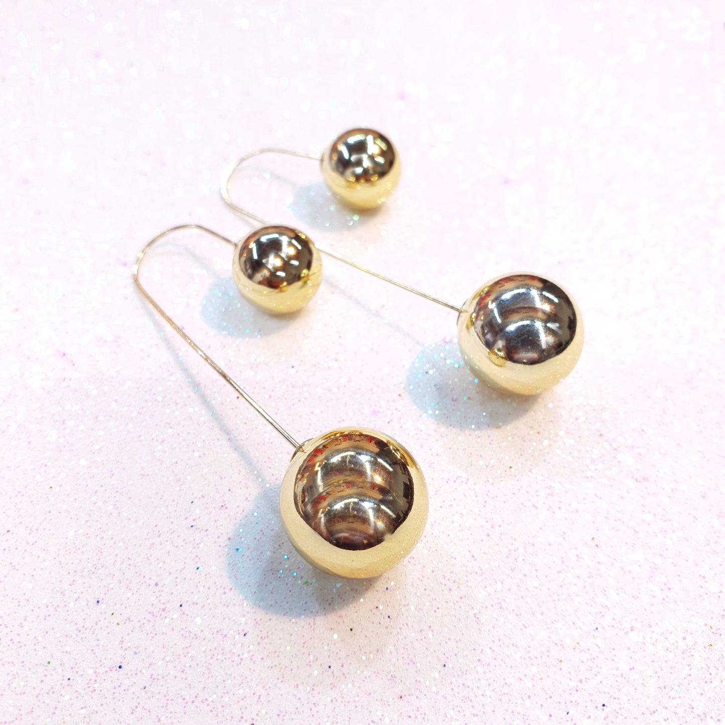 Gold Ball Dangle Earrings