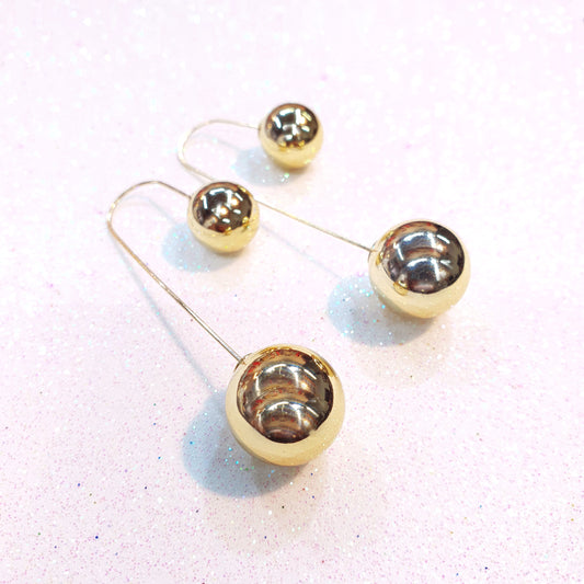 Gold Ball Dangle Earrings