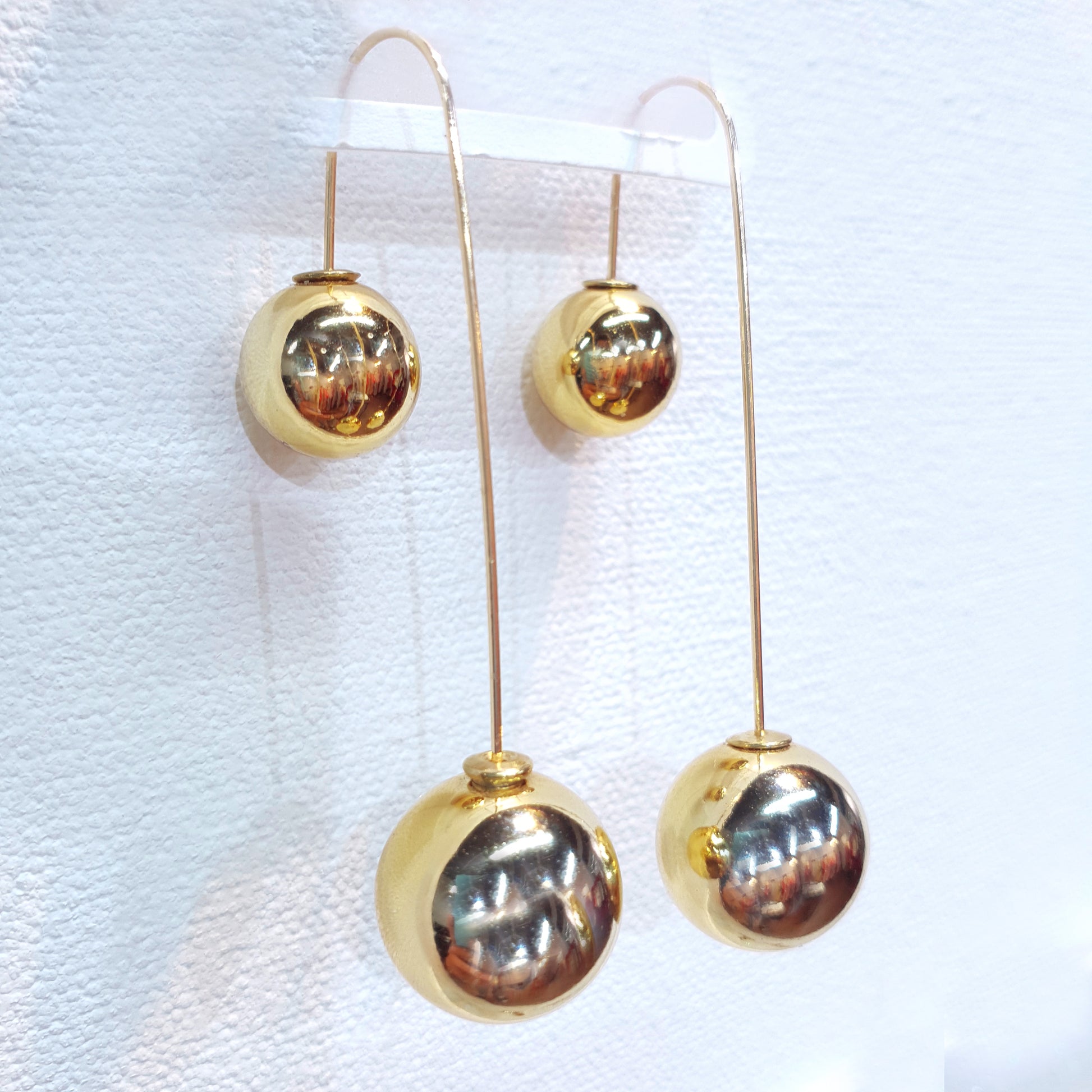 Gold Ball Dangle Earrings