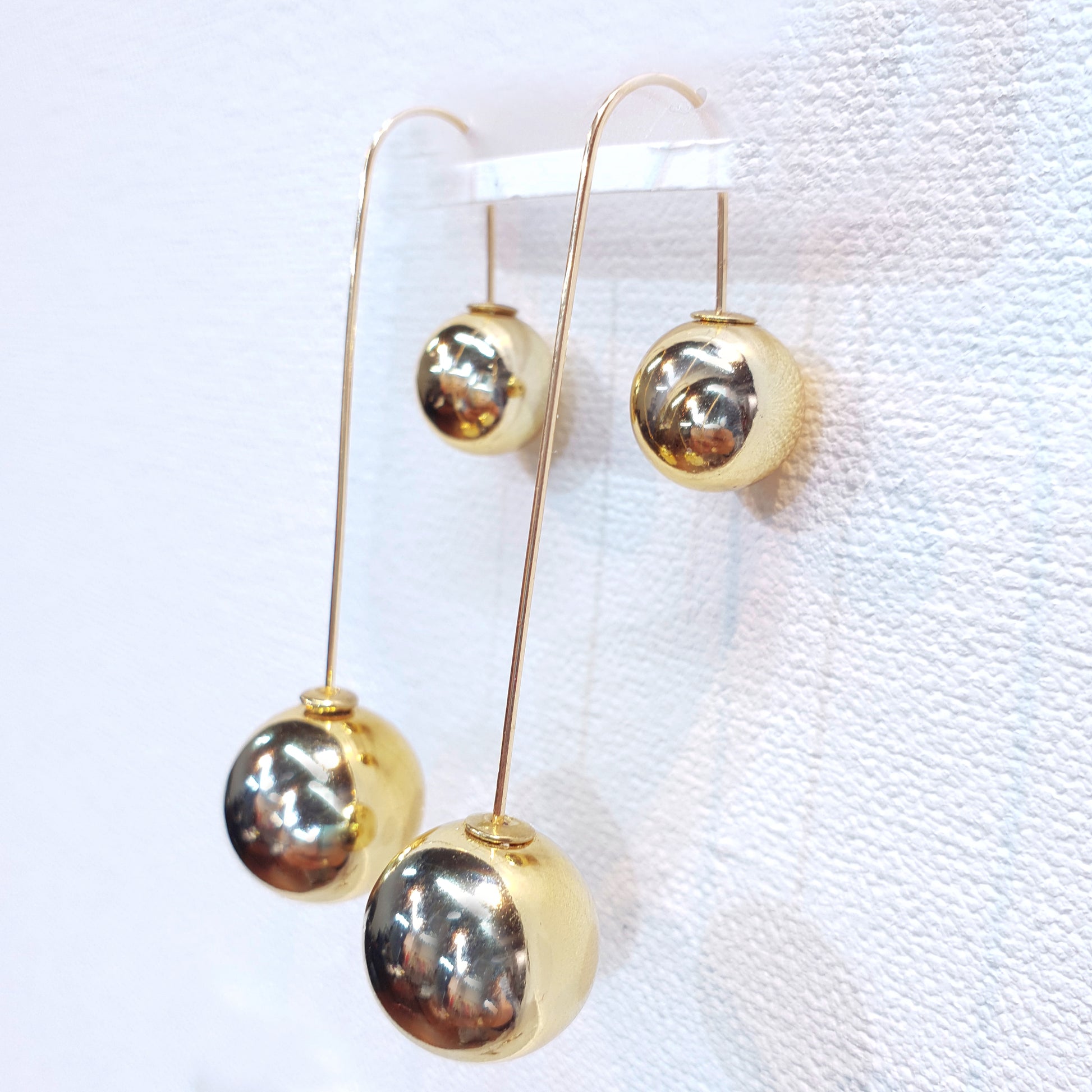 Gold Ball Dangle Earrings