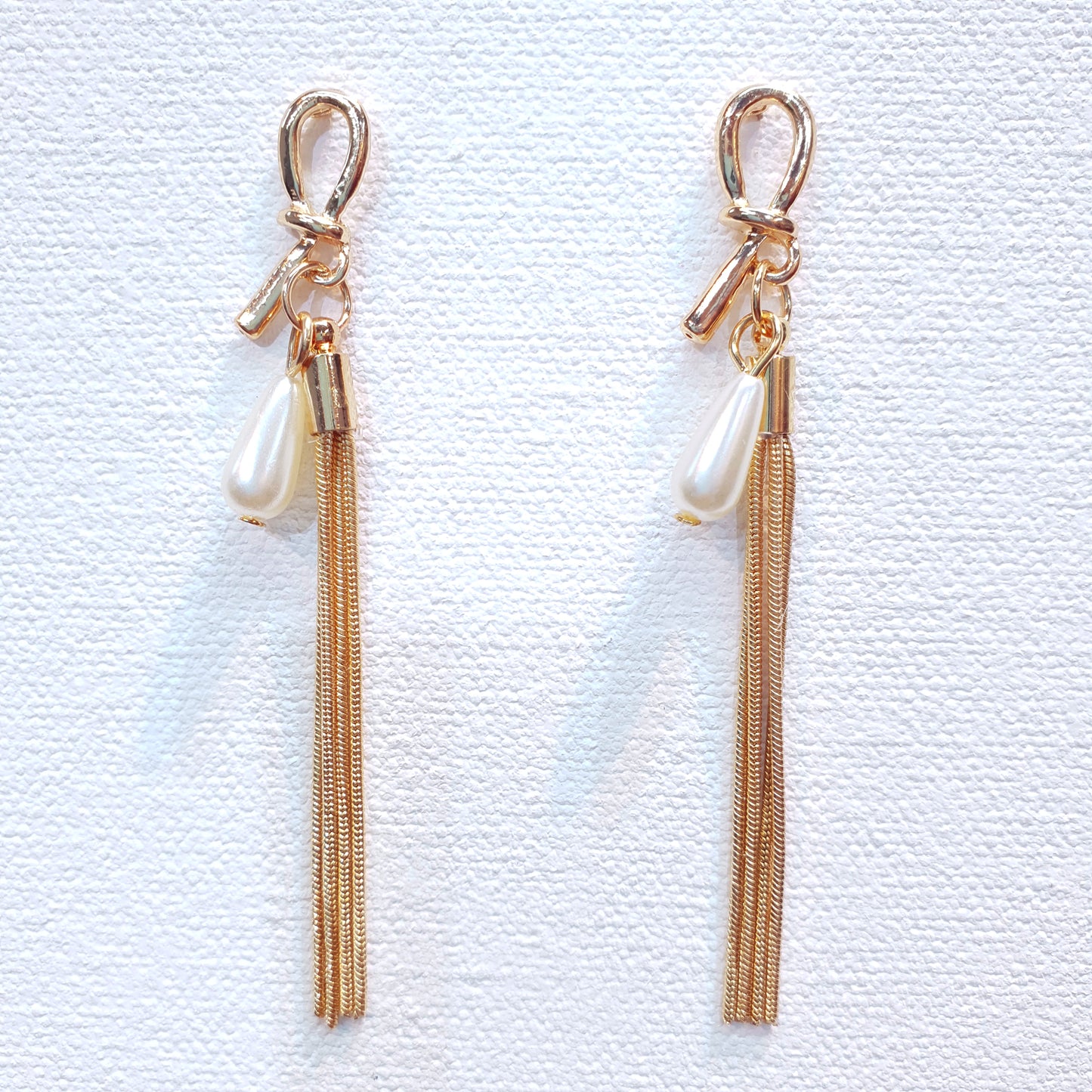 Pearl Drop Gold Earrings