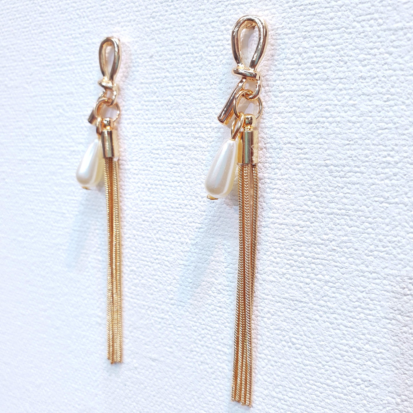 Pearl Drop Gold Earrings