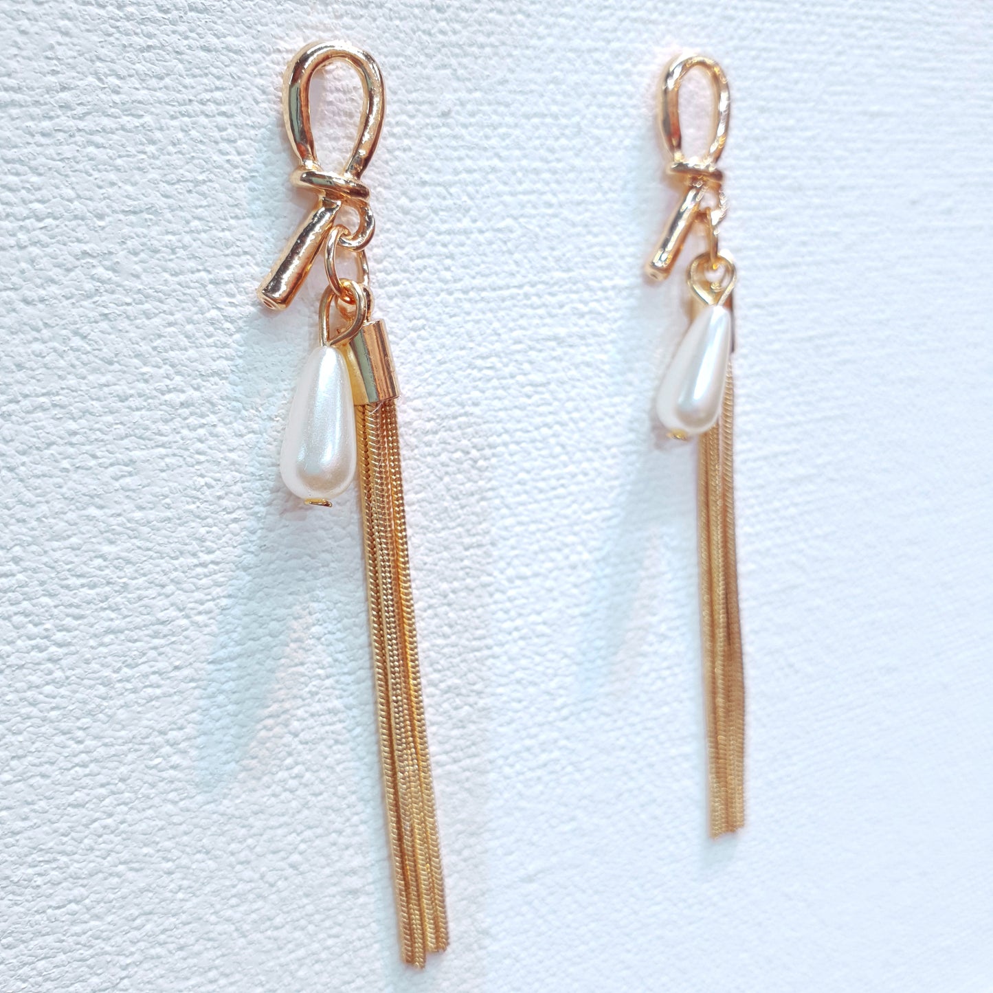 Pearl Drop Gold Earrings