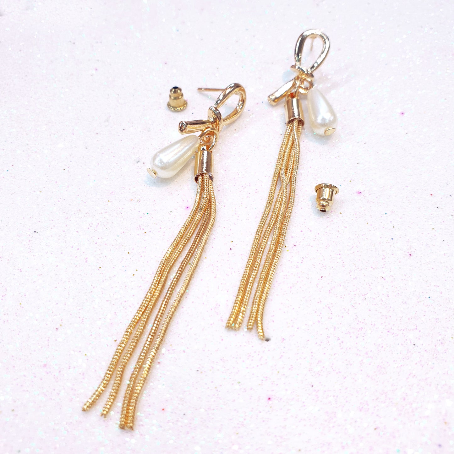 Pearl Drop Gold Earrings