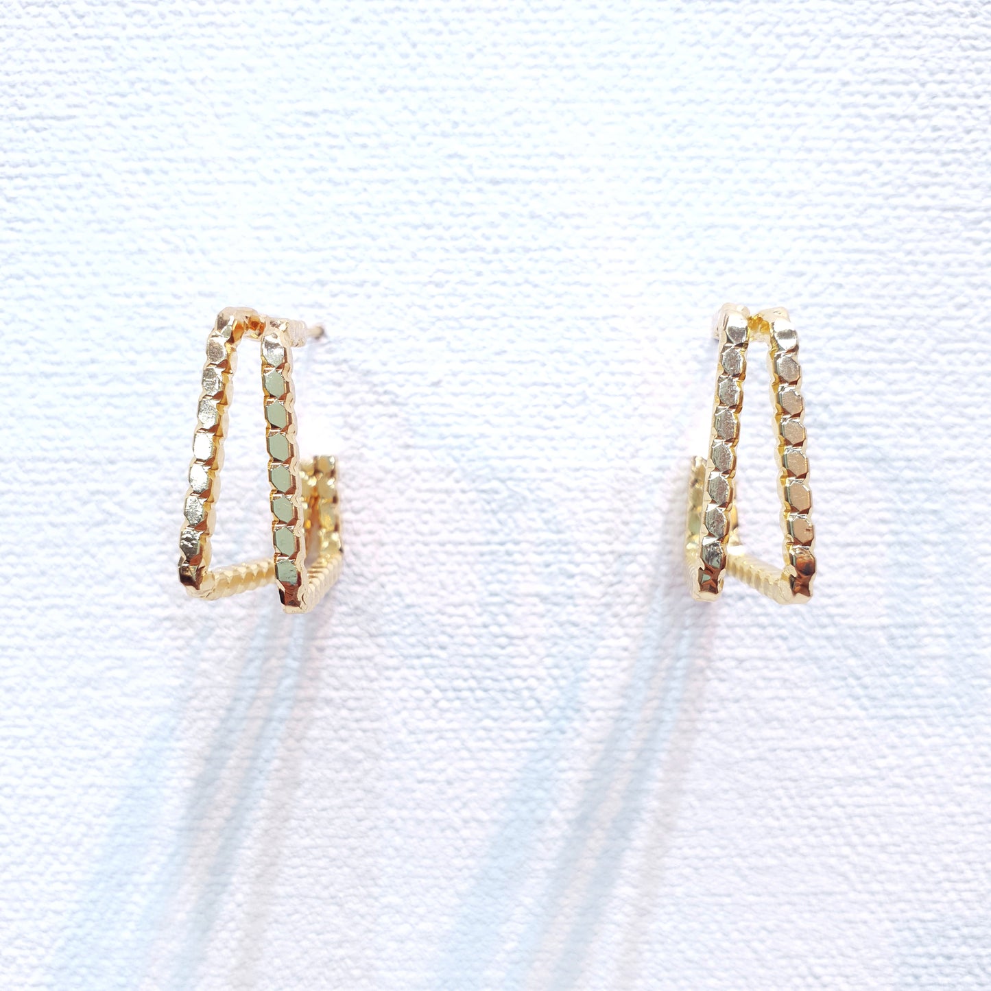 Small Square Gold Earrings