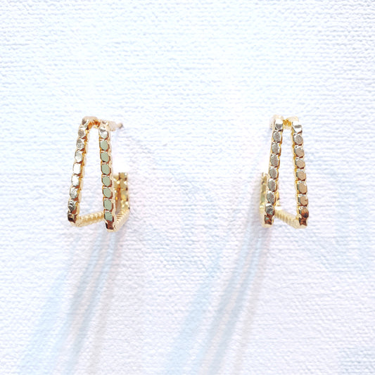 Small Square Gold Earrings