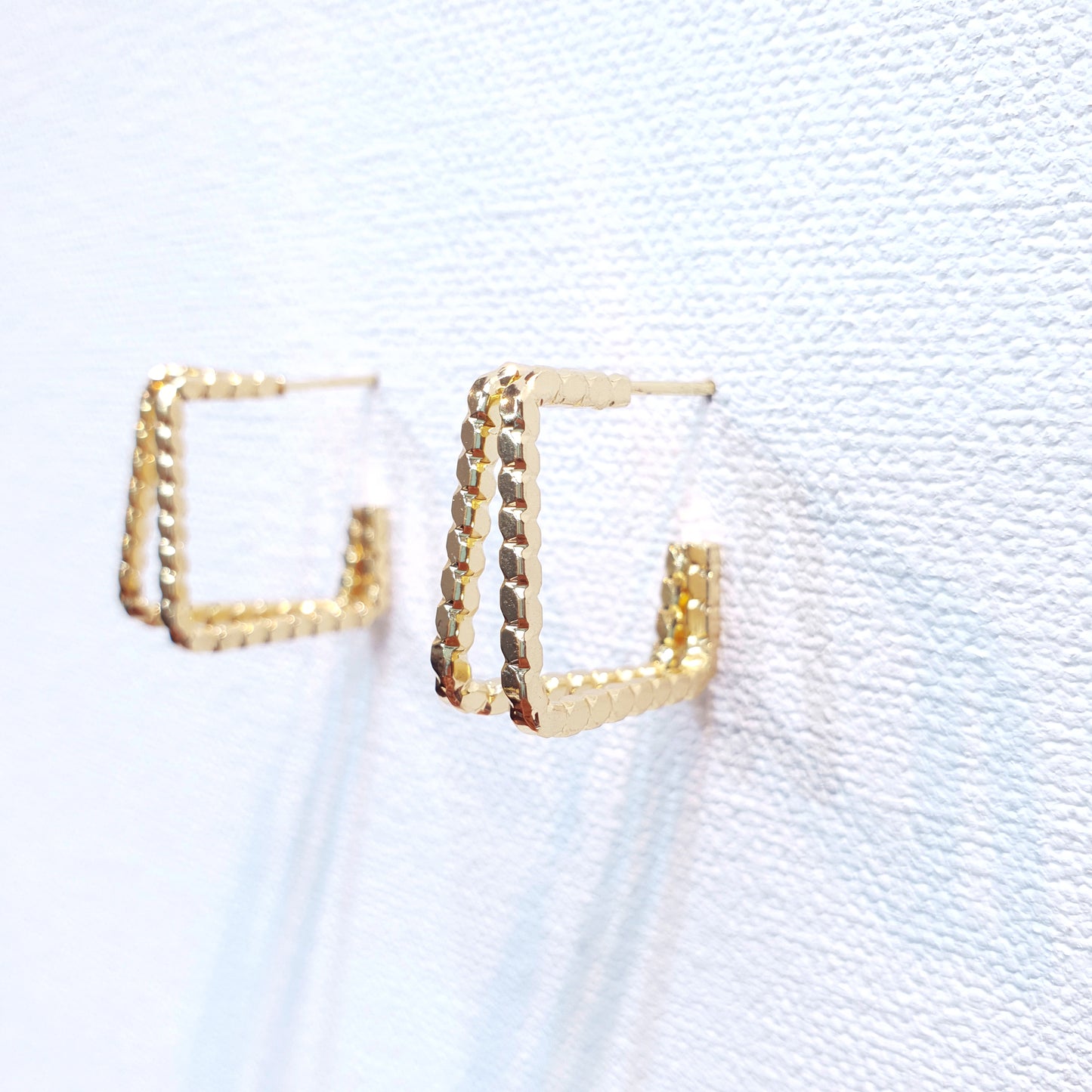 Small Square Gold Earrings