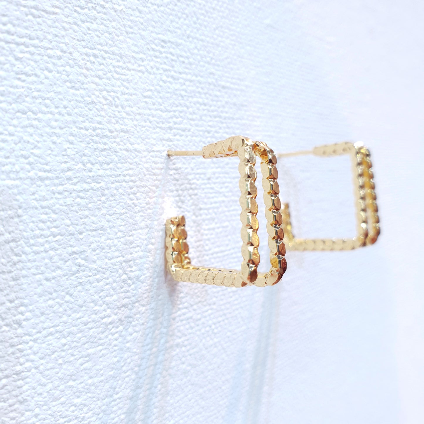 Small Square Gold Earrings