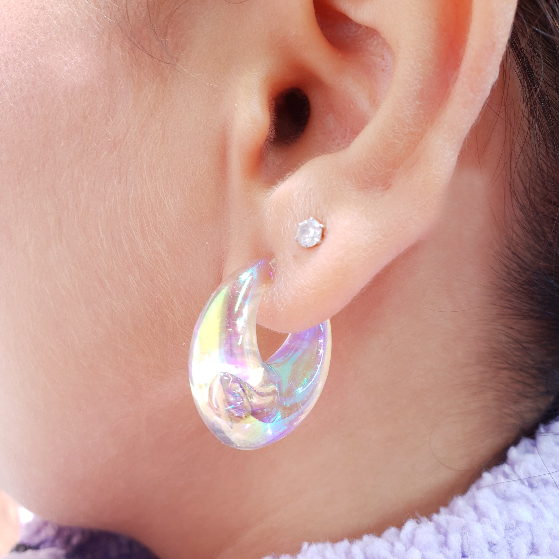 Rainbow Hoop Earrings