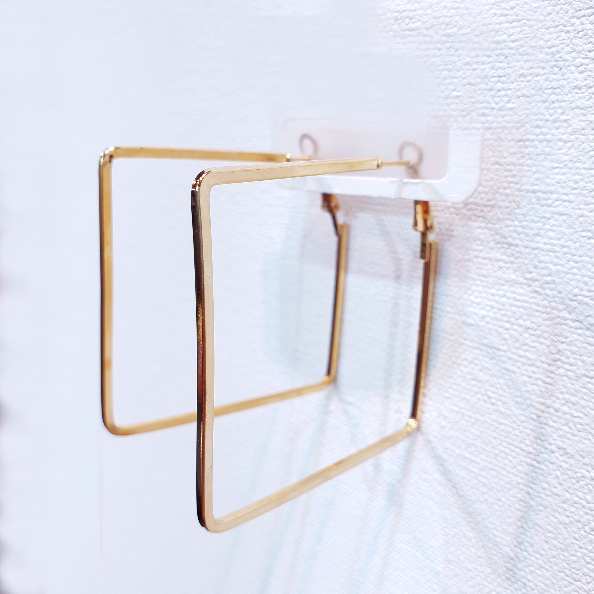 Gold Big Square Earrings