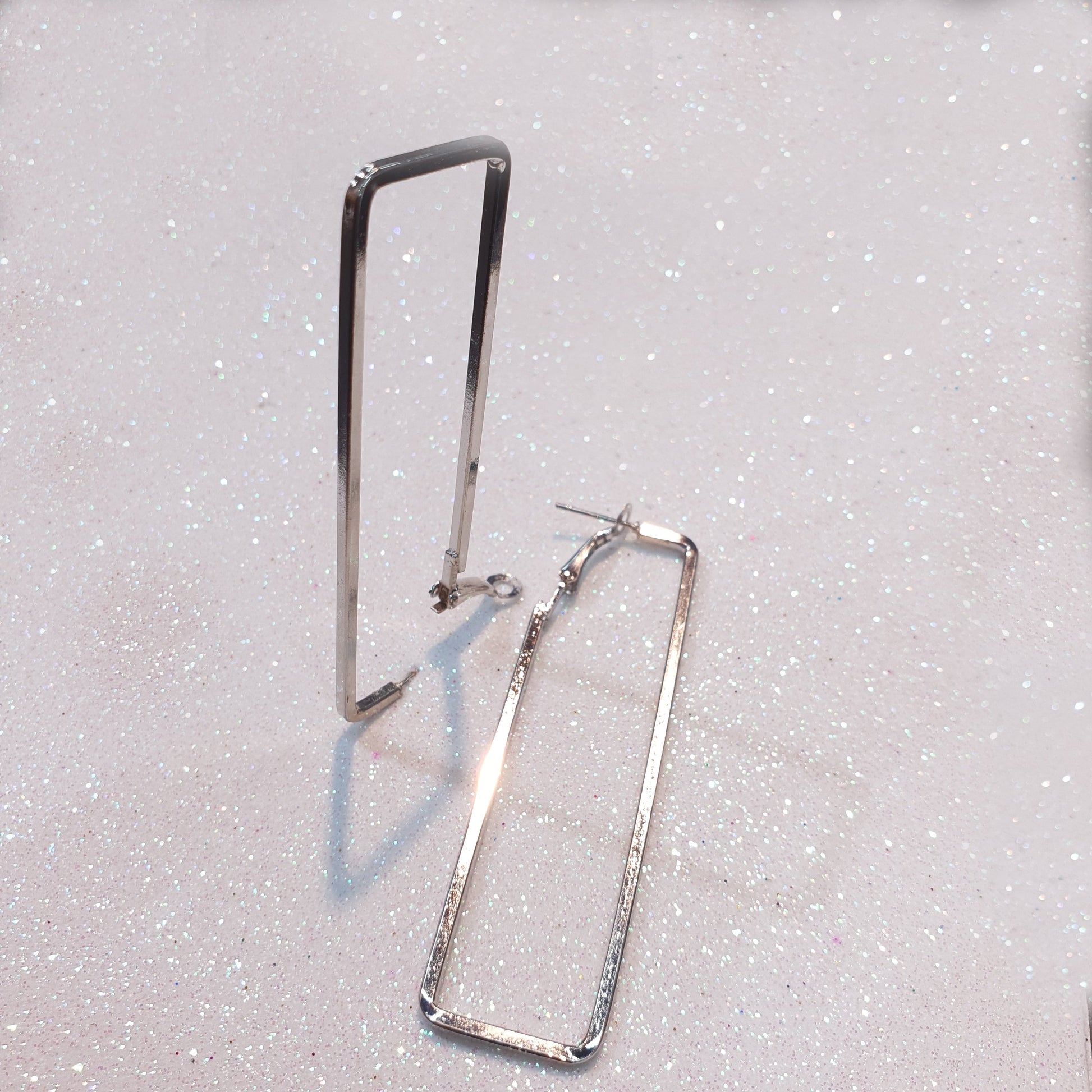 Earrings: Stylish Silver Rectangle Earrings for Women