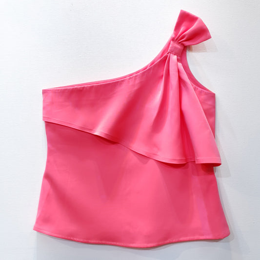 One Shoulder Top | Bow Top | Pink Top | Frill Top