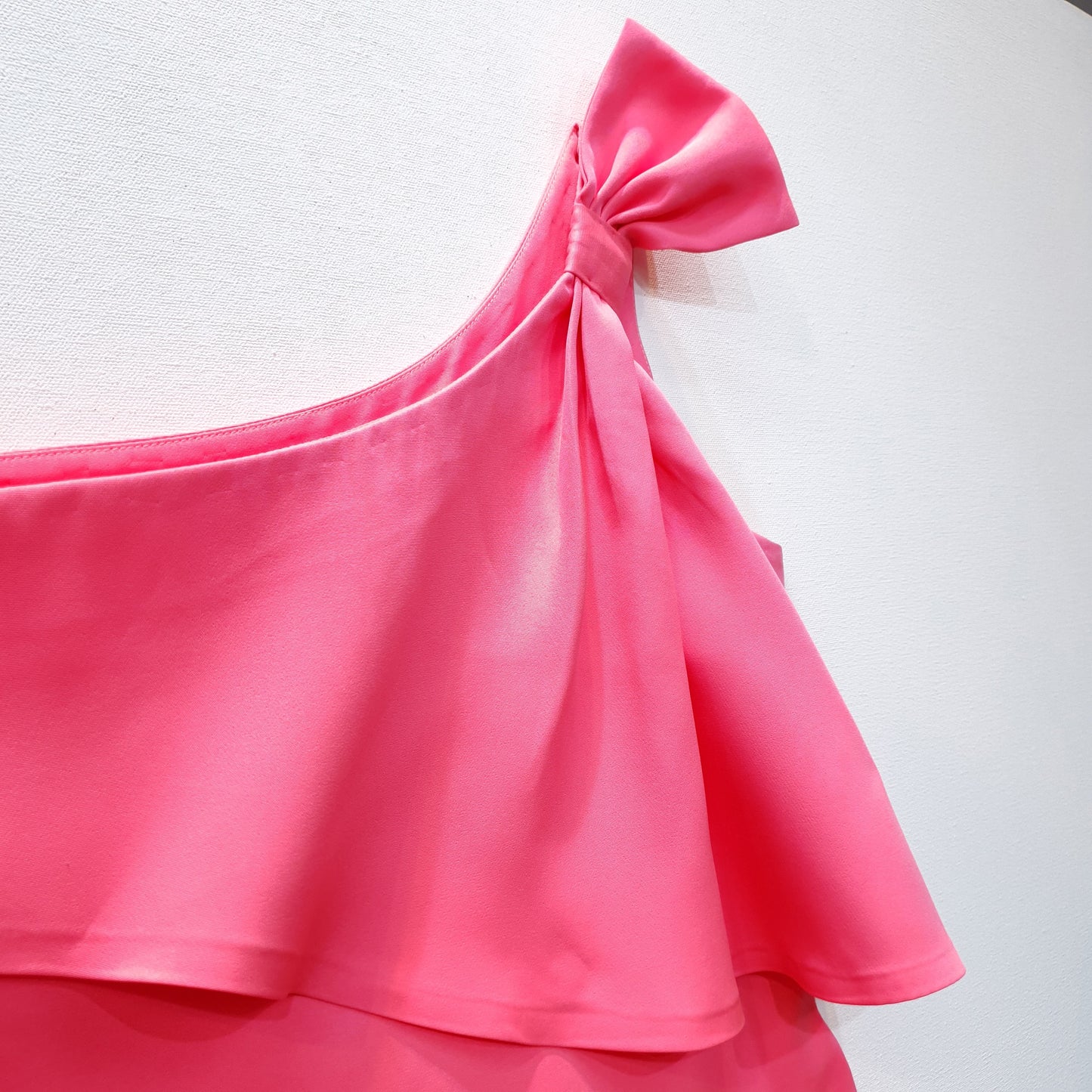 One Shoulder Top | Bow Top | Pink Top | Frill Top