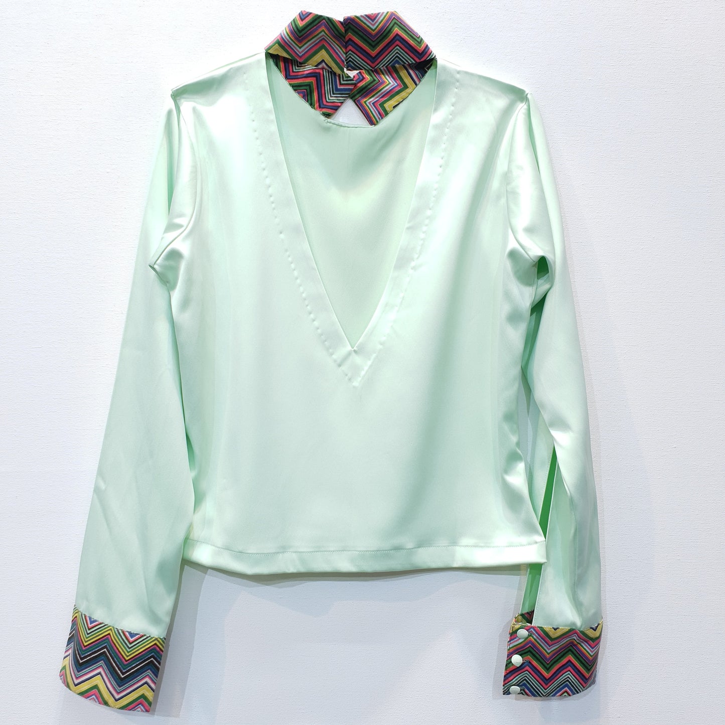 Satin Top with Printed Scarf