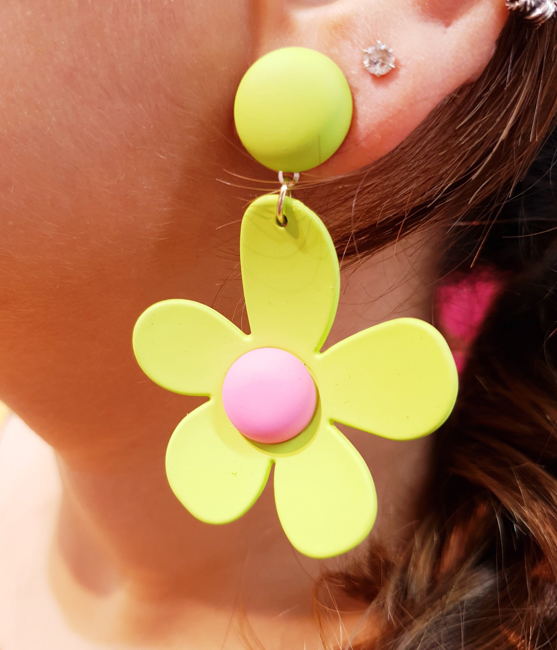 Green Earrings | Beautiful Green Earrings for Women with Sunflower Design