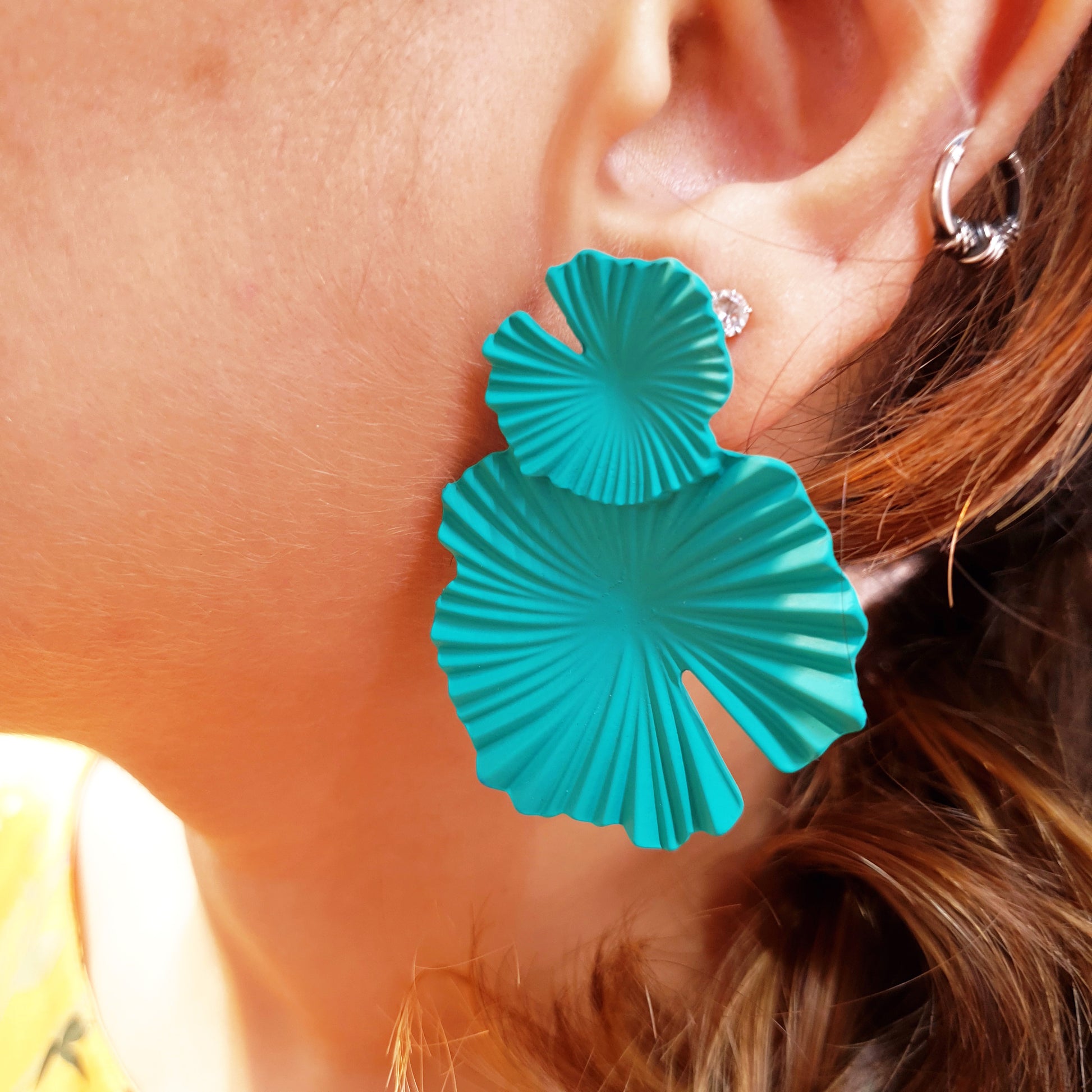 Green Earrings | Elegant Green Earrings for Women with Flower Design