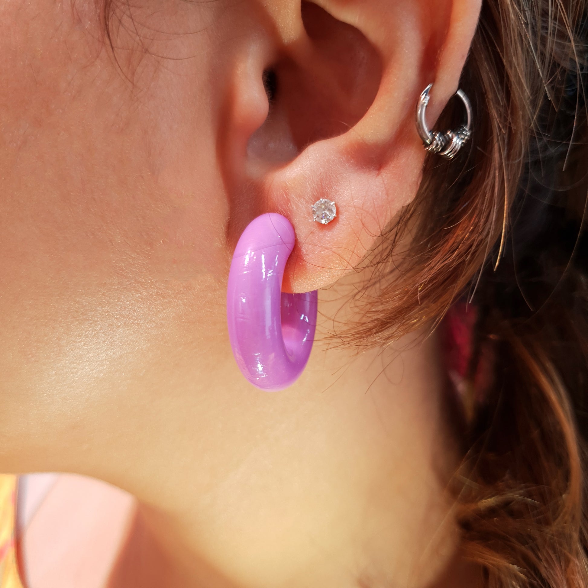 Hoop Earrings - Elegant Purple Earrings for Women | November 28