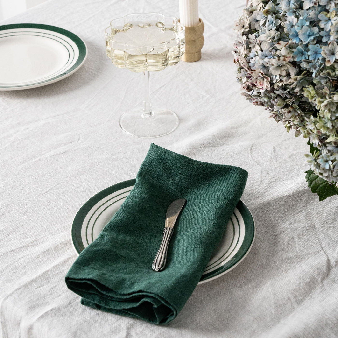 100% Linen Napkin Set Jade