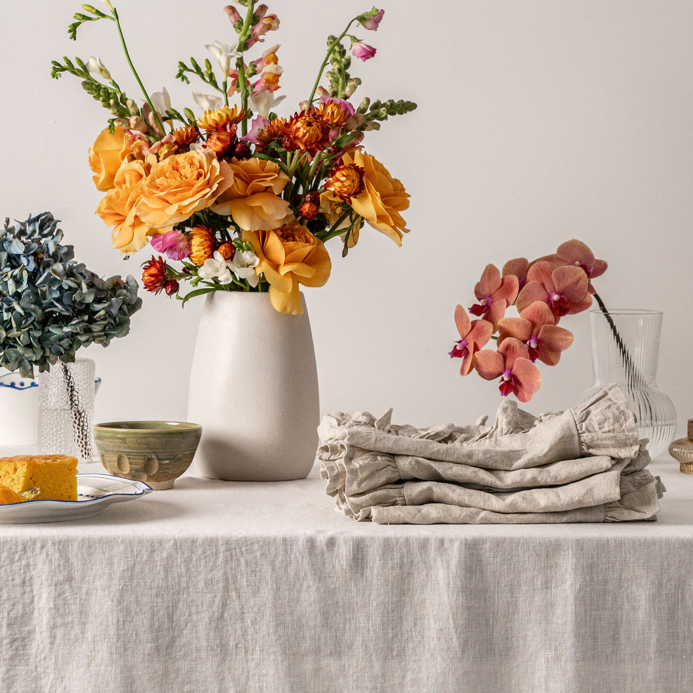 100% Linen Napkin Set Ruffles