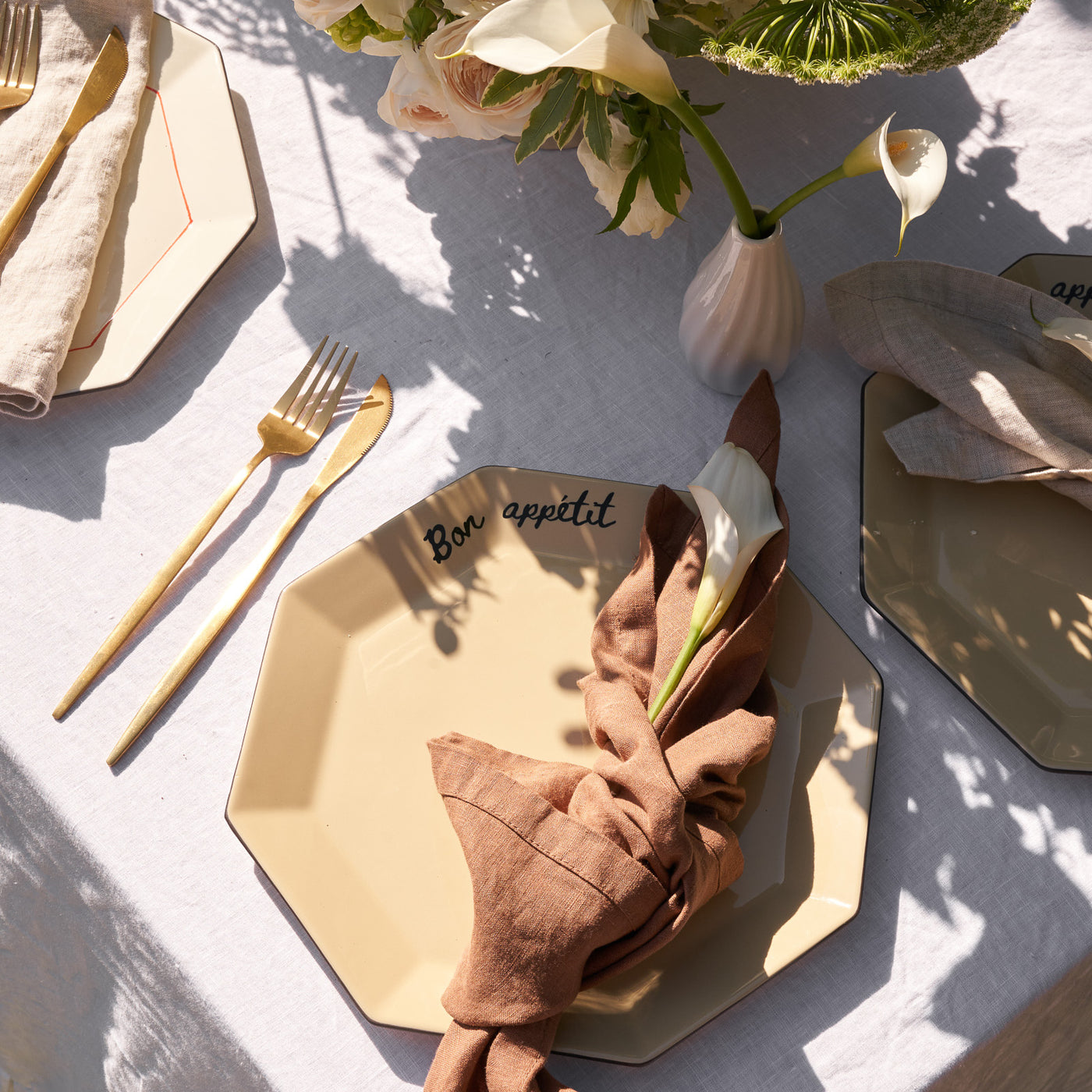 100% Linen Napkin Set Hazlenut