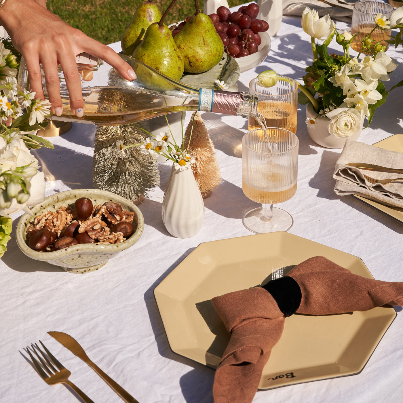 100% Linen Napkin Set Hazlenut