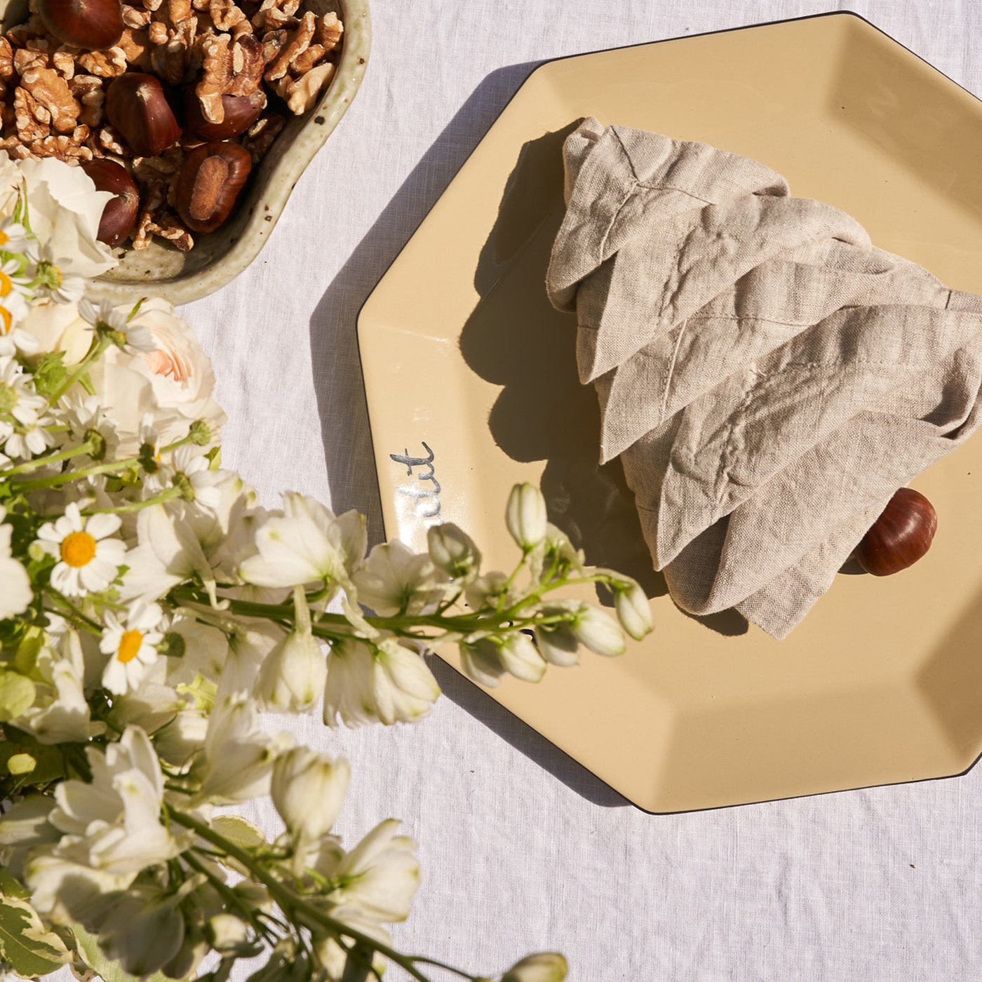 100% Linen Napkin Set Beige