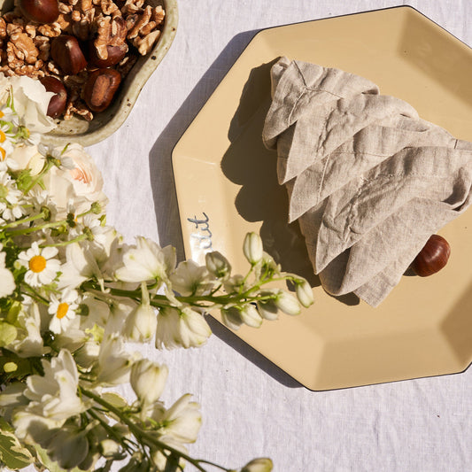 100% Linen Napkin Set Beige