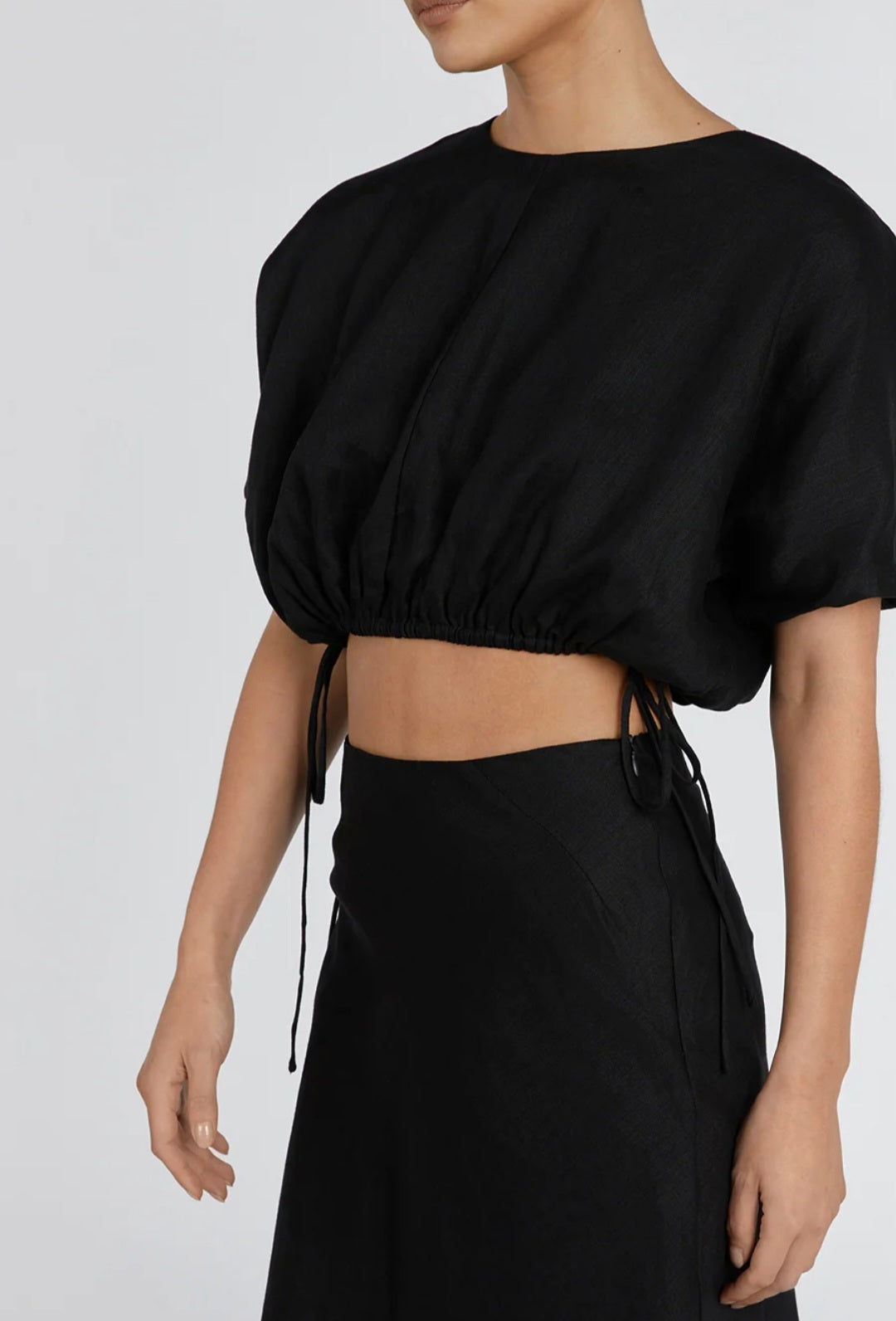 Black Linen Top | Linen Top | Crop Top | Summer Top | Kaftan Top