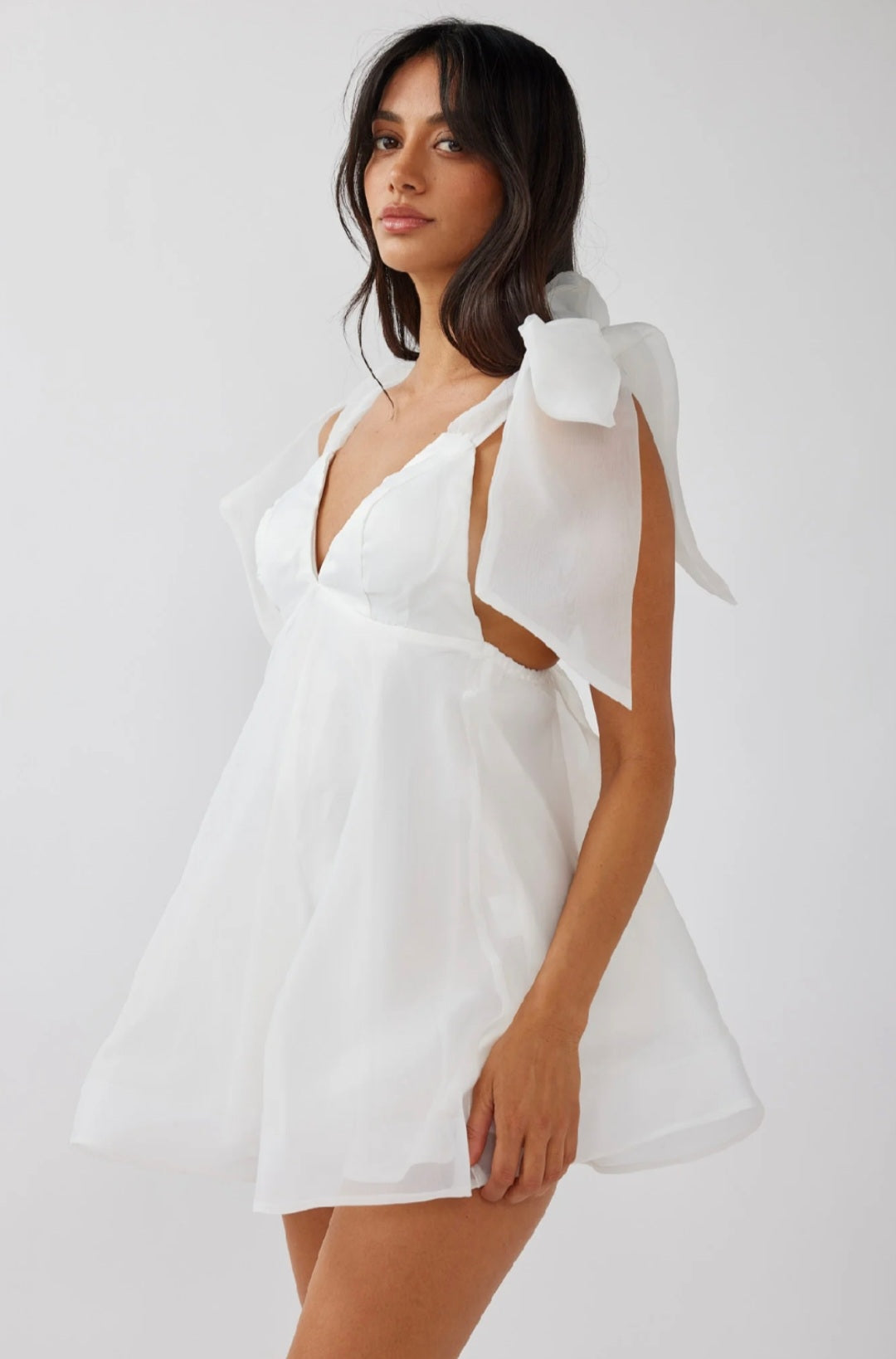 White Organza Dress | Mini Dress |Organza Dress | Summer Clothing