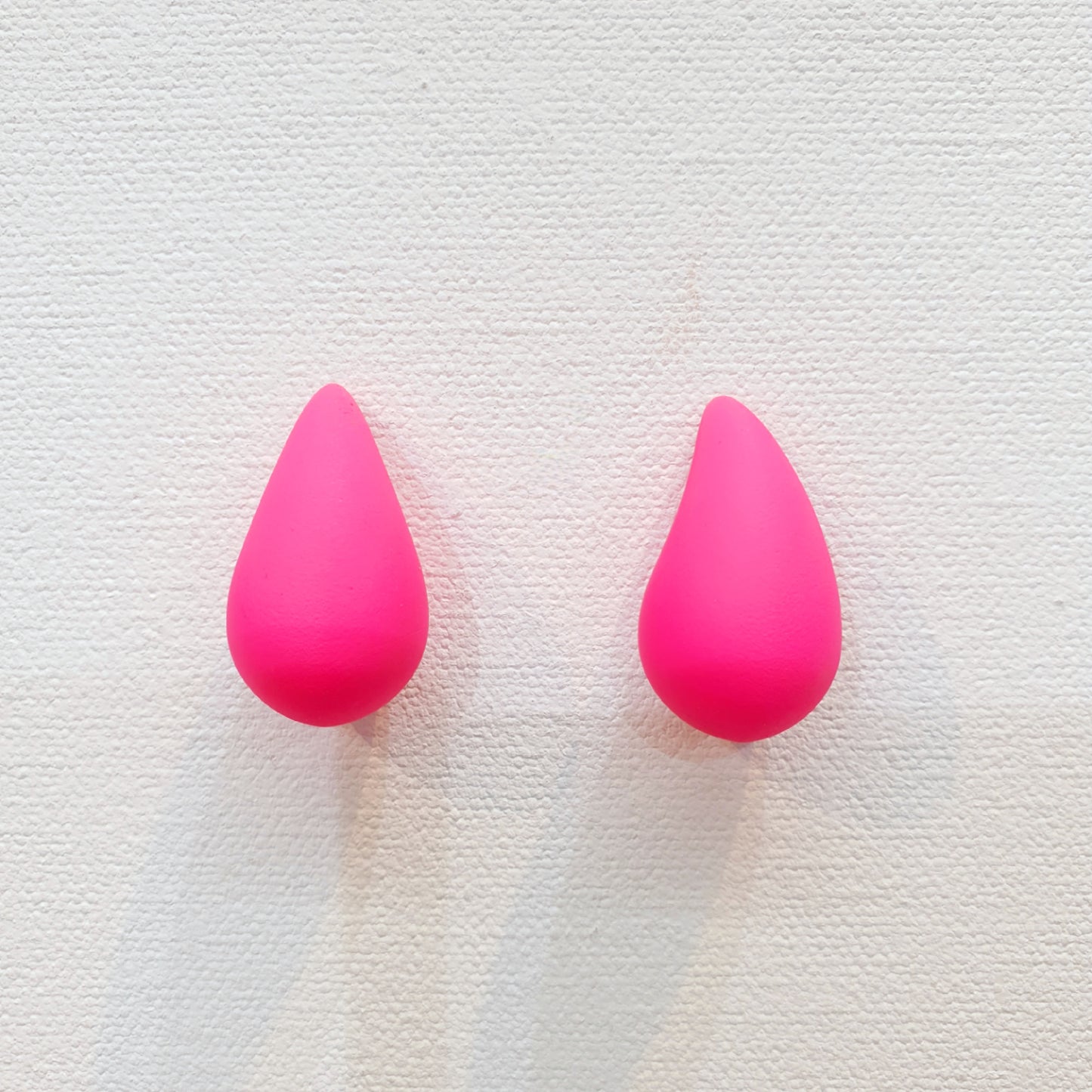 Neon Pink Tear Drop Earring