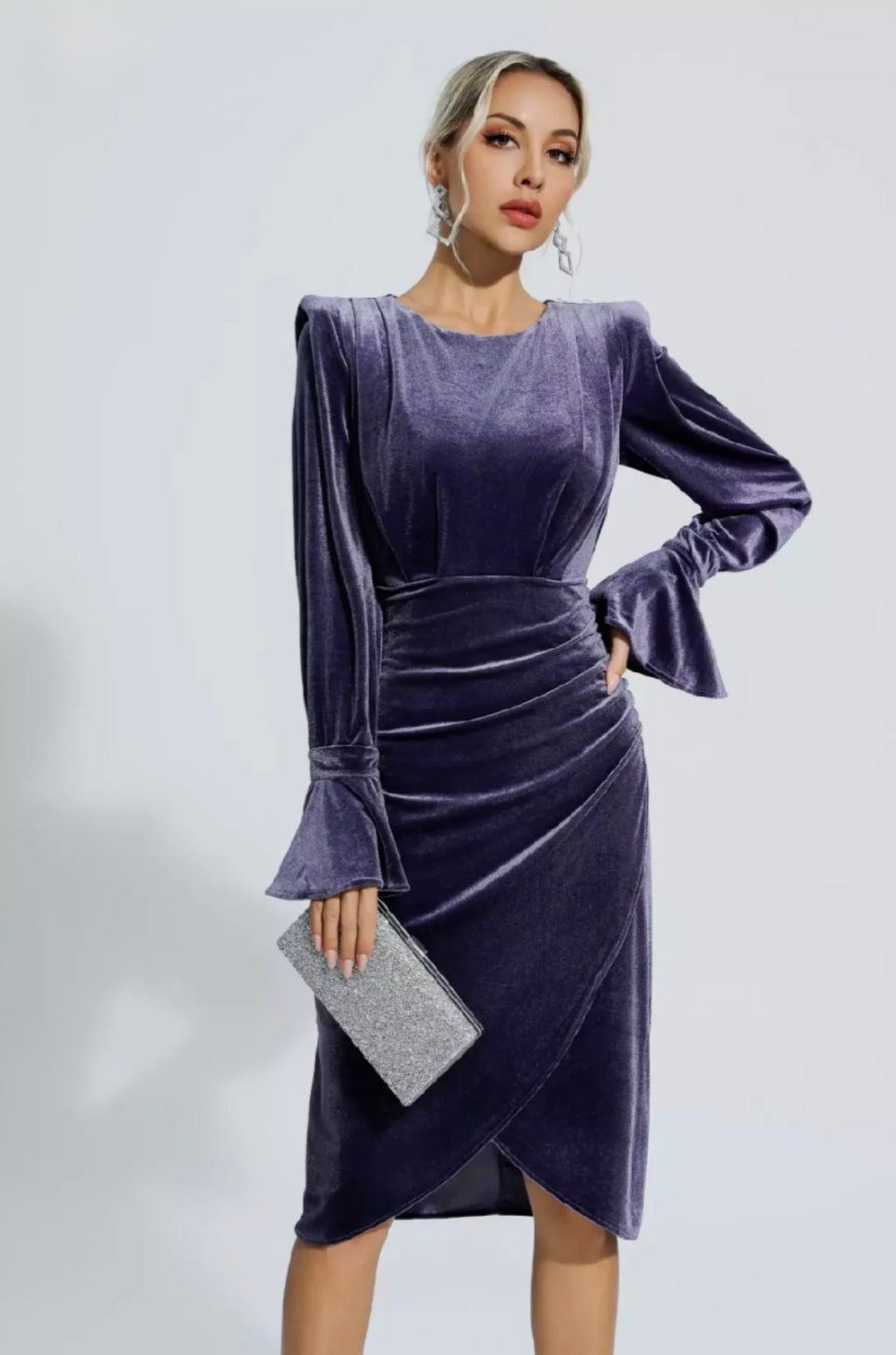 Purple Velvet Sheath Dress | Velvet Dress