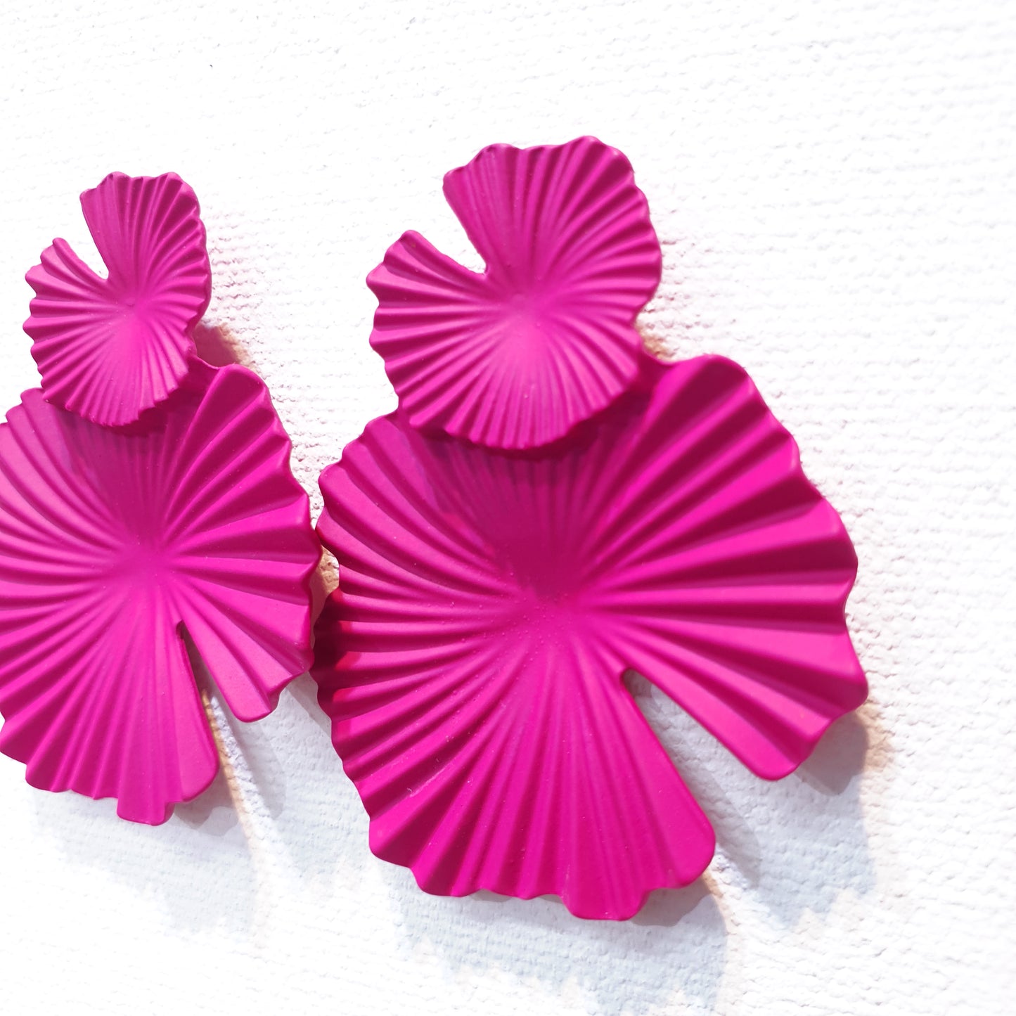 Hot Pink Metallic Earrings