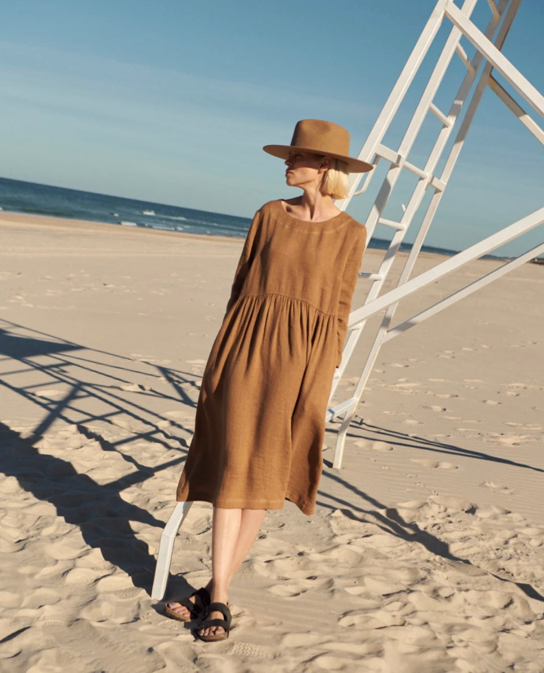 Brown Linen Dress | Maxi Dress | Linen Dress | Linen Clothing | 100% O