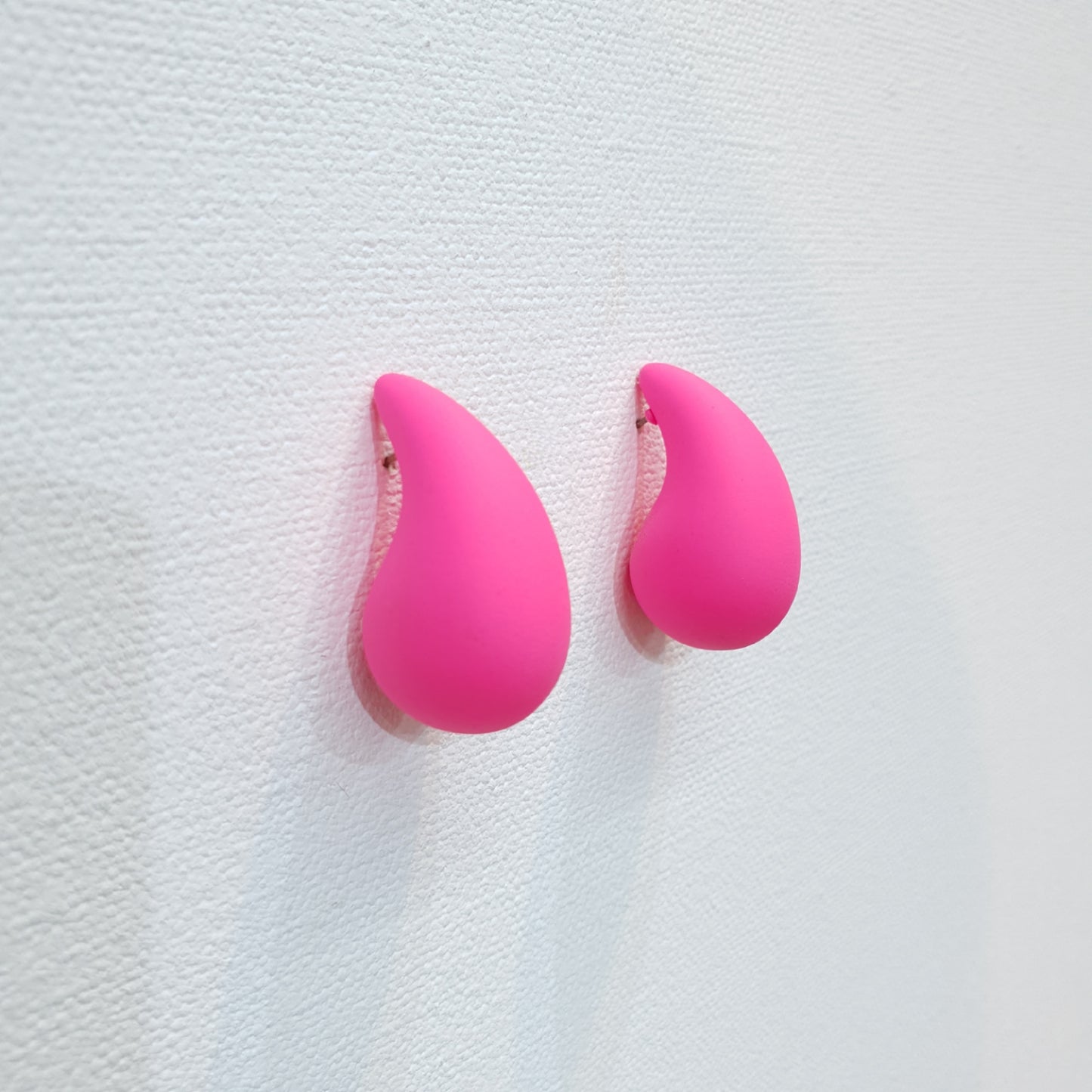 Neon Pink Tear Drop Earring