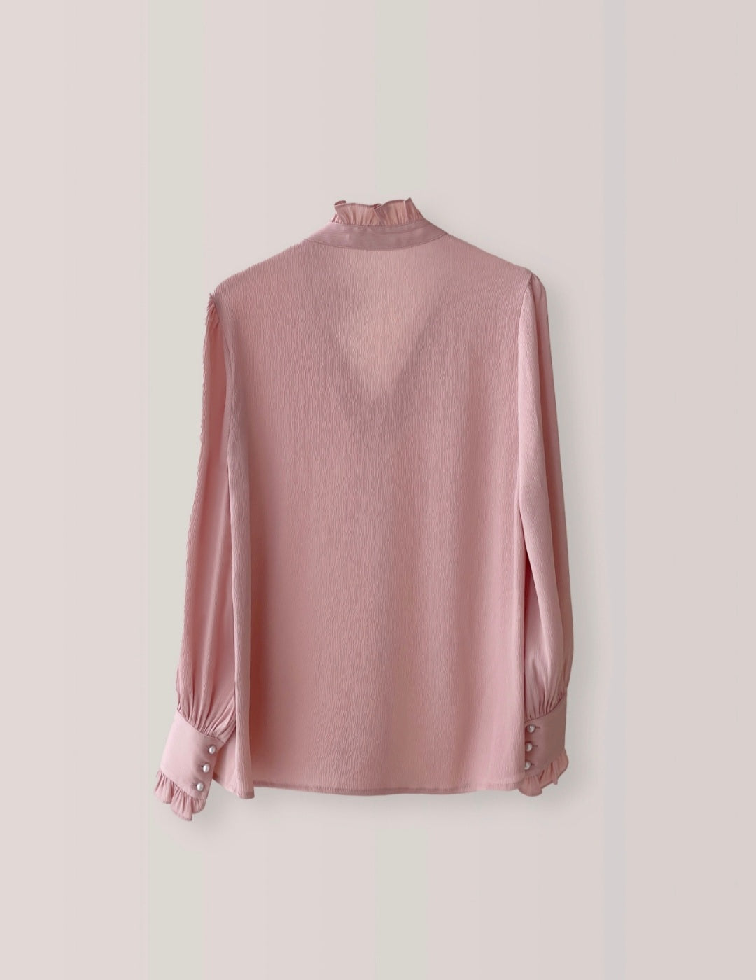 Long Sleeve Top with Frills and Pearl Buttons – Elegant Top for Women