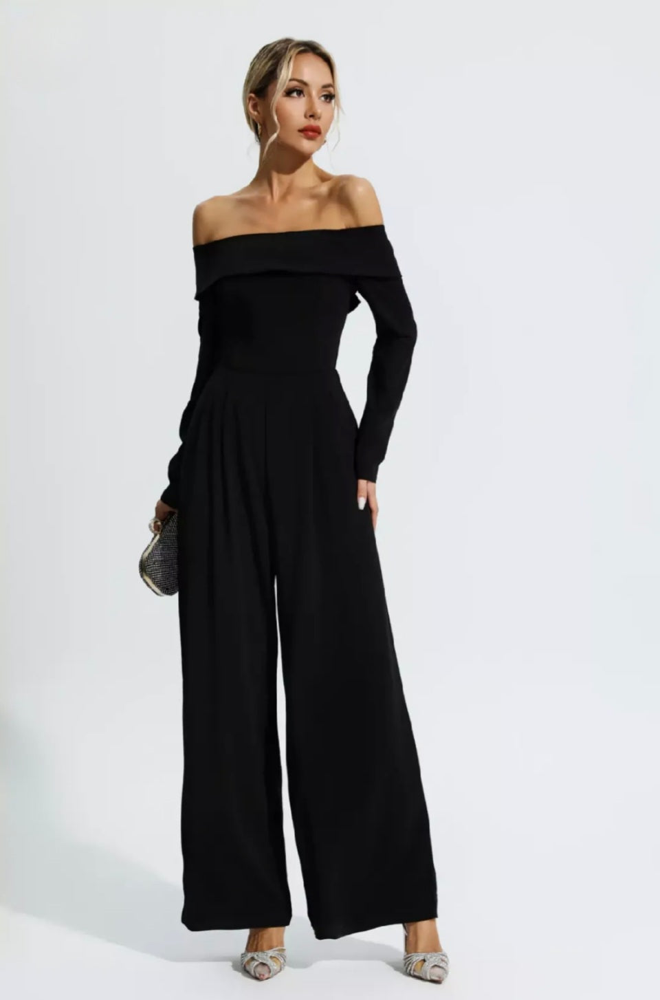 Black Jumpsuit | Off Shoulder Jumpsuit | Flare Bottom Jumpsuit | Summe