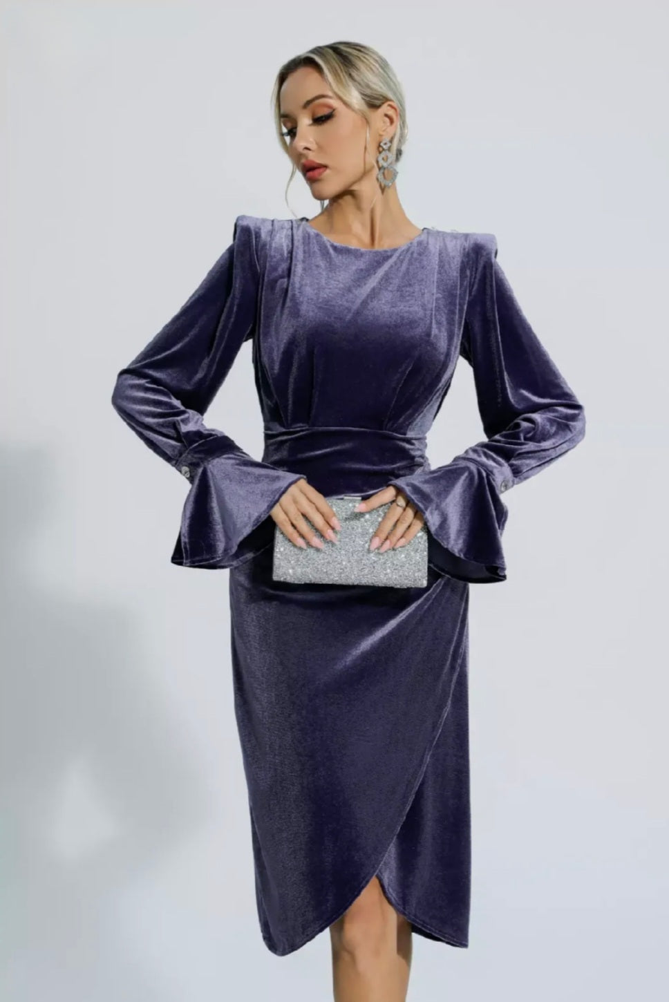 Purple Velvet Sheath Dress | Velvet Dress