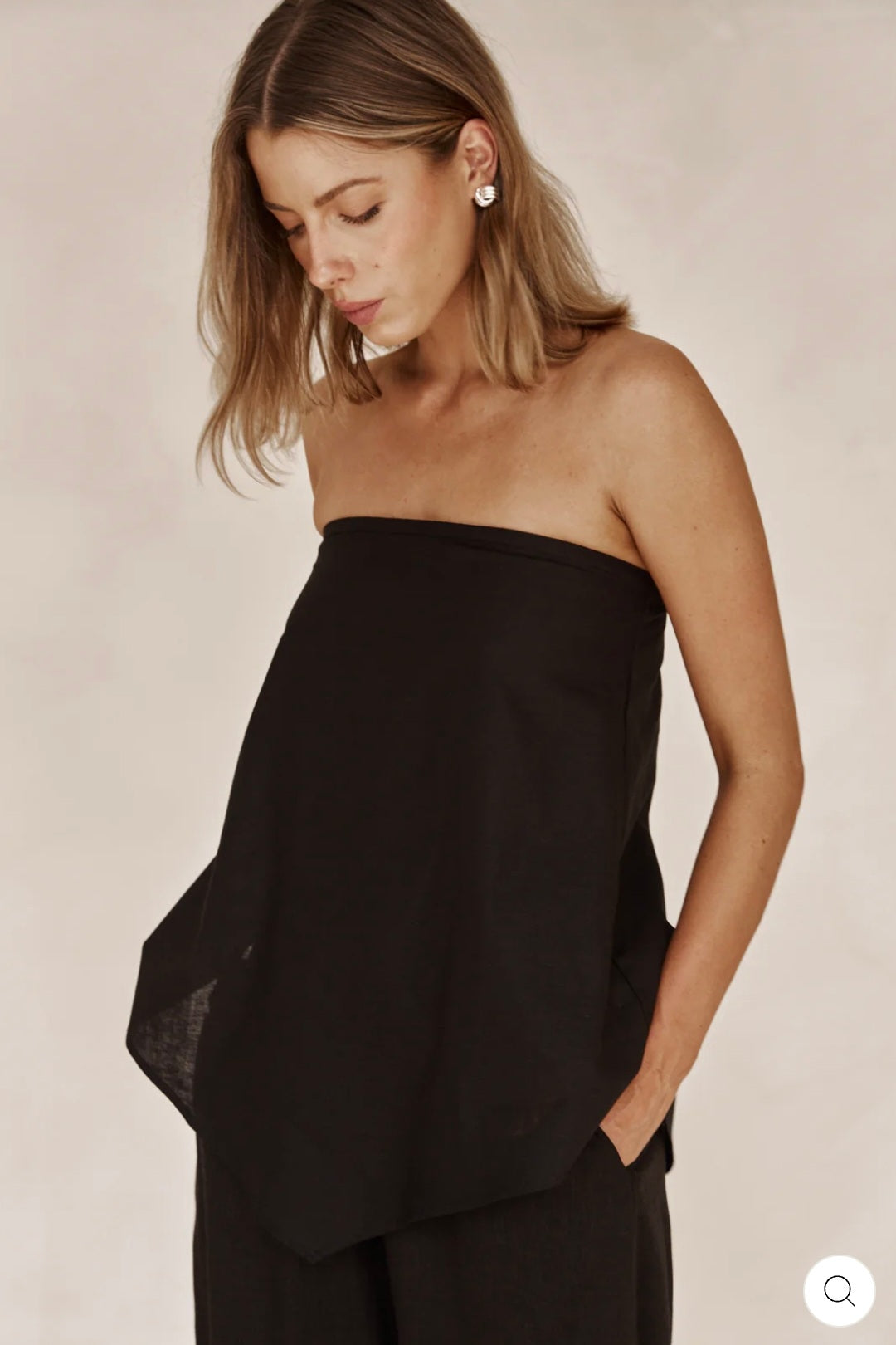 Black Linen Top | Linen Top | Crop Top | Summer Top | Bustier Top