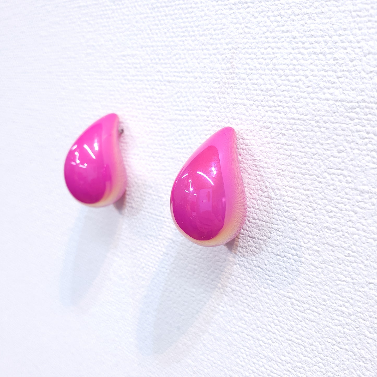 Pink Earrings - Water Drop Earrings in Hot Pink | November 28