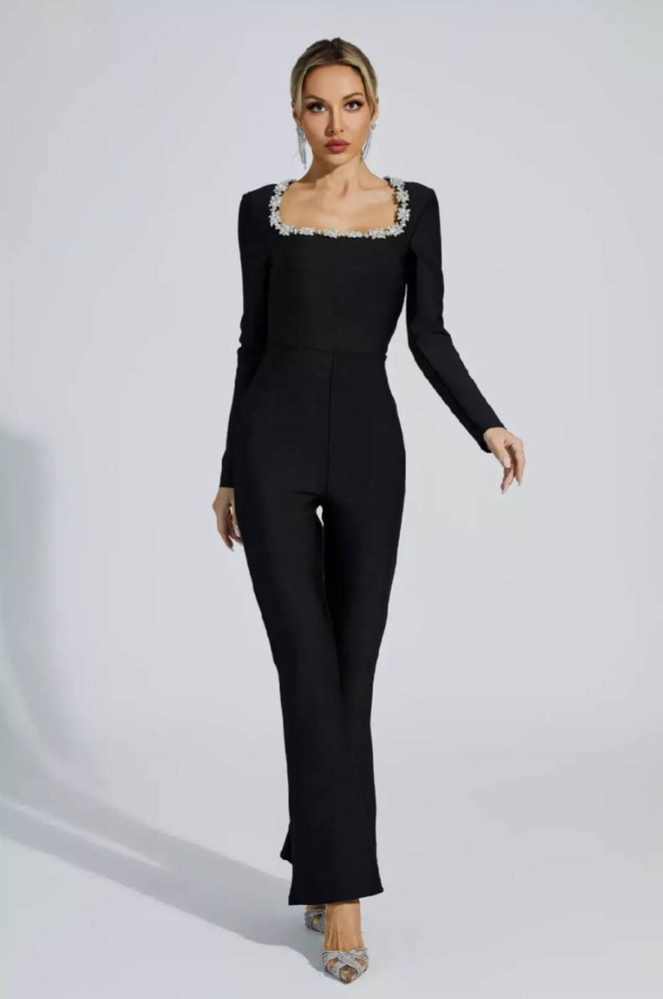 Black Jumpsuit | Bodysuit Jumpsuit |Embellished Jumpsuit | Summer Clot