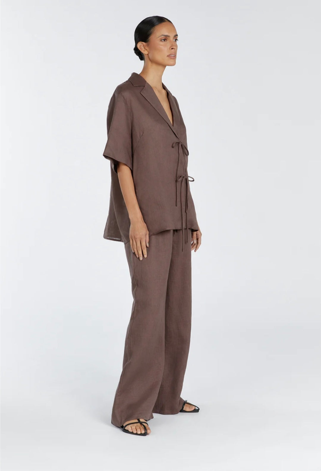 Brown Linen Co ord set | Co-ord set | Linen Clothing | 100% Organic Li