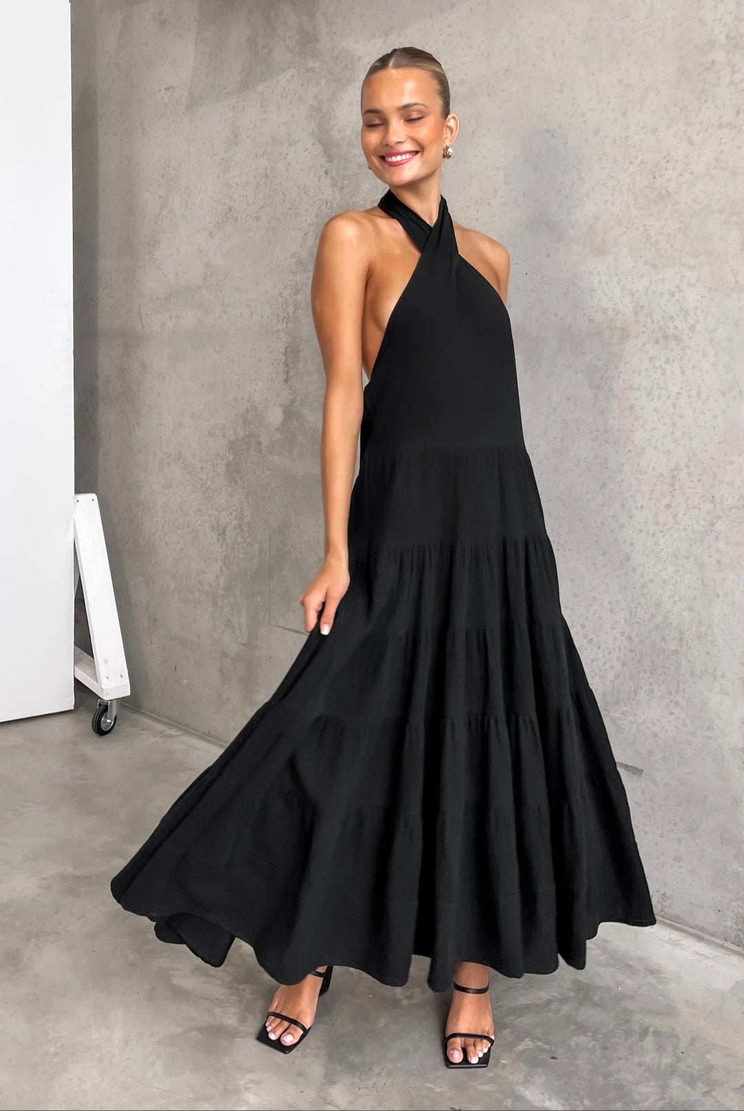 Black Cotton Dress | Maxi Dress | Cotton Dress | Black Dress | Flair D